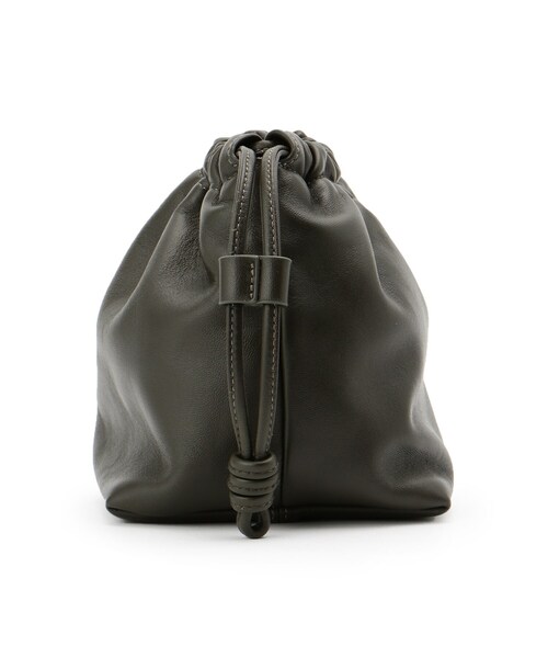 SOUP（スープ）の「◆ラムレザーミニ巾着バッグ（ハンドバッグ・レディース・ライトグリーン/チャコールグレー/アイボリー・00）」の8枚目の写真