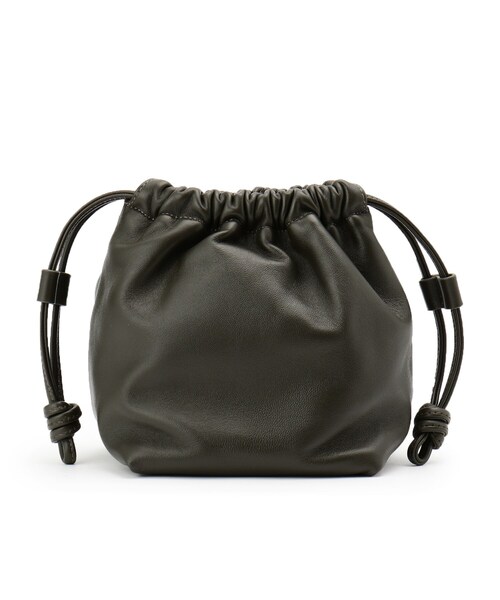 SOUP（スープ）の「◆ラムレザーミニ巾着バッグ（ハンドバッグ・レディース・ライトグリーン/チャコールグレー/アイボリー・00）」の10枚目の写真