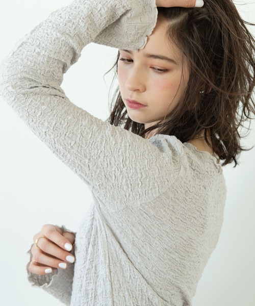 flowriri（フロウリリ）の「flowriri ワッシャートップス（シャツ/ブラウス・レディース・ホワイト/ライトグレー/ライトグリーン・FREE）」の12枚目の写真