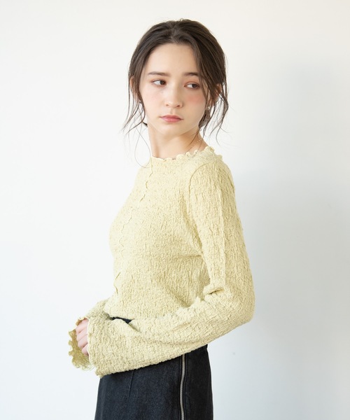 flowriri（フロウリリ）の「flowriri ワッシャートップス（シャツ/ブラウス・レディース・ホワイト/ライトグレー/ライトグリーン・FREE）」の6枚目の写真