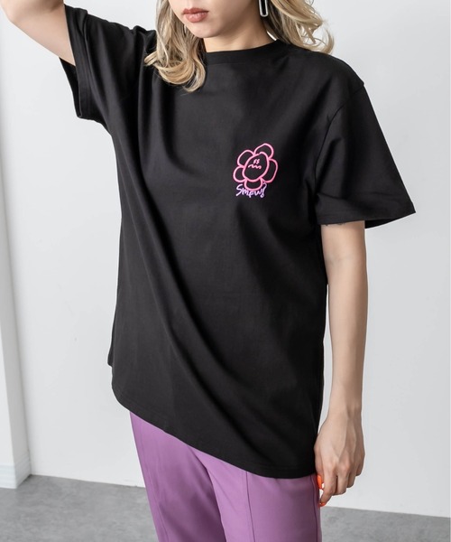 RASVOA（ラスボア）の「フラワー？Ｔシャツ（Tシャツ/カットソー・レディース・ブラック/オフホワイト・FREE）」の9枚目の写真