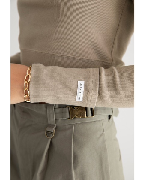 ALEXIA STAM（アリシアスタン）の「【Jelly 6月号掲載】Long Sleeve Rib Cropped Top/ロングスリーブリブクロップドトップ（Tシャツ/カットソー・レディース・ブラック/オフホワイト/グレイッシュベージュ・FREE）」の17枚目の写真