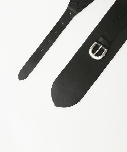 BEAMS LIGHTS（ビームスライツ）の「ART-BROWN / レザー 太ベルト（ベルト・レディース・ブラック/ベージュ・ONE SIZE）」の6枚目の写真