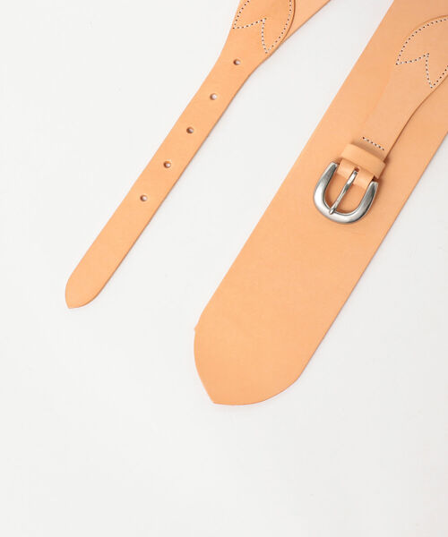 BEAMS LIGHTS（ビームスライツ）の「ART-BROWN / レザー 太ベルト（ベルト・レディース・ブラック/ベージュ・ONE SIZE）」の9枚目の写真