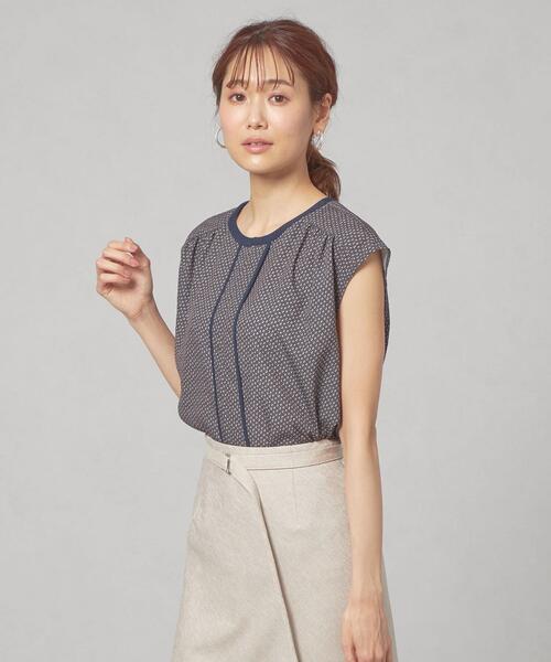 closet story（クローゼットストーリー）の「＜closet story＞キカハイショク フレンチスリーブ ブラウス（シャツ/ブラウス・レディース・ネイビー/ナチュラル・FREE）」の2枚目の写真