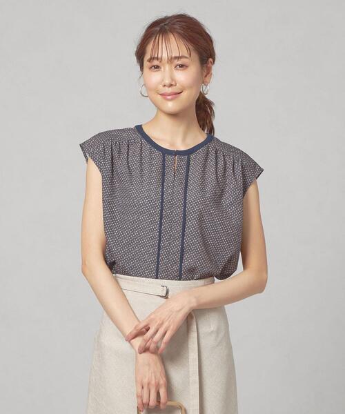 closet story（クローゼットストーリー）の「＜closet story＞キカハイショク フレンチスリーブ ブラウス（シャツ/ブラウス・レディース・ネイビー/ナチュラル・FREE）」の7枚目の写真