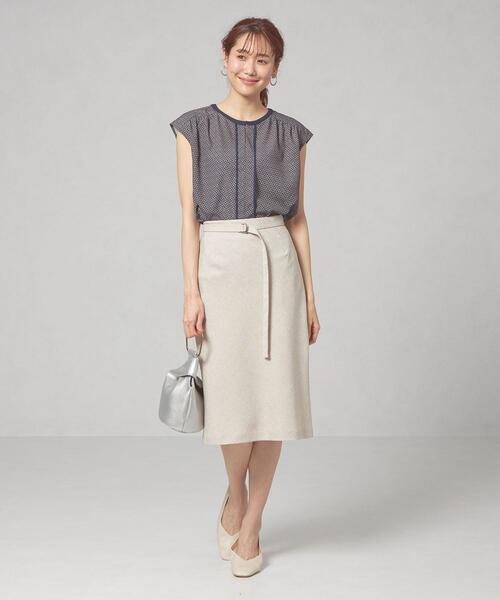 closet story（クローゼットストーリー）の「＜closet story＞キカハイショク フレンチスリーブ ブラウス（シャツ/ブラウス・レディース・ネイビー/ナチュラル・FREE）」の12枚目の写真