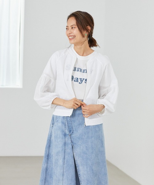 Rewde（ルゥデ）の「コットンレースノーカラーブルゾン（1R16-04061）（その他アウター・レディース・ホワイト/ブラック・M/L）」の12枚目の写真