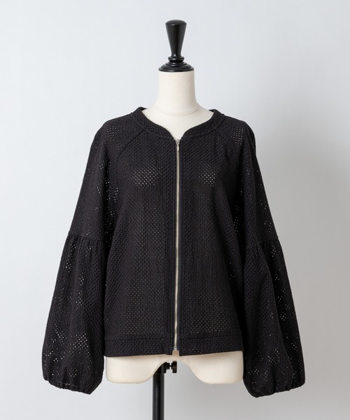 Rewde（ルゥデ）の「コットンレースノーカラーブルゾン（1R16-04061）（その他アウター・レディース・ホワイト/ブラック・M/L）」の15枚目の写真