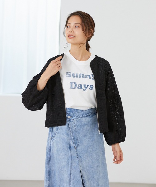 Rewde（ルゥデ）の「コットンレースノーカラーブルゾン（1R16-04061）（その他アウター・レディース・ホワイト/ブラック・M/L）」の20枚目の写真