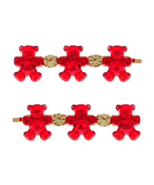 PAMEO POSE（パメオポーズ）の「Beads Bear Toy Hairpin（ピアス（両耳用）・レディース・ブラック/レッド・FREE）」の4枚目の写真