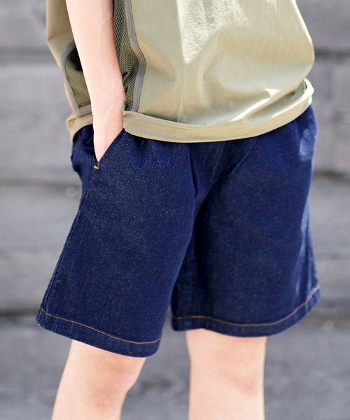COOKMAN(クックマン)の「Cookman クックマン シェフショートパンツ ハーフパンツ イージーパンツ デニム(デニムパンツ・レディース・ネイビー・SMALL/LARGE/X-LARGE/MEDIUM)」の1枚目の写真