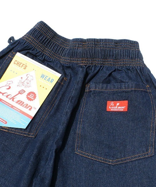 COOKMAN(クックマン)の「Cookman クックマン シェフショートパンツ ハーフパンツ イージーパンツ デニム(デニムパンツ・レディース・ネイビー・SMALL/LARGE/X-LARGE/MEDIUM)」の5枚目の写真