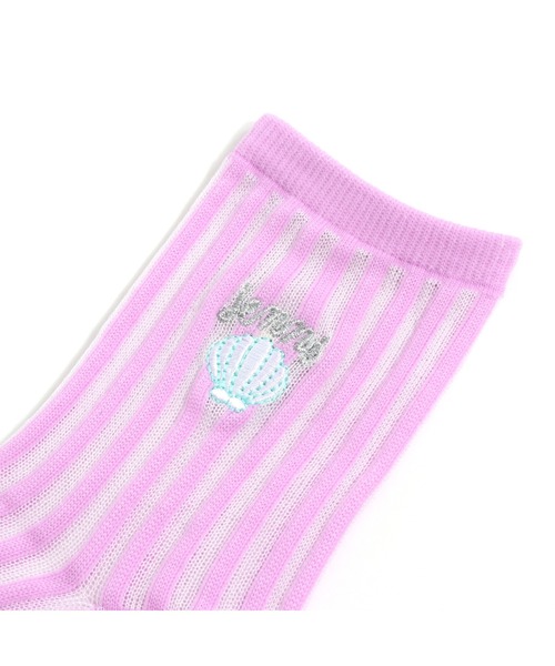 JENNI love（ジェニィラブ）の「シェルシースルークルーソックス（ソックス/靴下・キッズ・イエロー/ラベンダー/ミント・19-21cm/22-24cm）」の5枚目の写真
