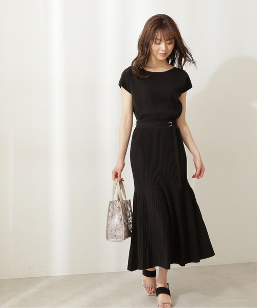 PROPORTION BODY DRESSING（プロポーションボディドレッシング）の「ベーシックニットセットアップ / 1211140511（ワンピース・レディース・ライトグリーン/パープル/ブラック・MEDIUM/SMALL）」の4枚目の写真