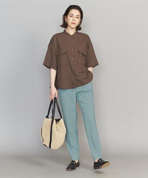BEAUTY&YOUTH UNITED ARROWS(ビューティーアンドユースユナイテッドアローズ)の「BY ツイルハイウエストテーパードパンツ(その他パンツ・レディース・ブラック/ライム/クリーム・SMALL/MEDIUM/LARGE)」の4枚目の写真