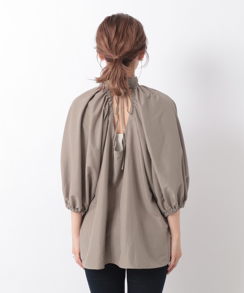 Heather（ヘザー）の「スタンドカラープルオーバー（5分袖）　952097（シャツ/ブラウス・レディース・ベージュ/ブラック/ホワイト・FREE）」の21枚目の写真