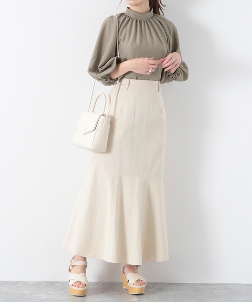 Heather（ヘザー）の「スタンドカラープルオーバー（5分袖）　952097（シャツ/ブラウス・レディース・ベージュ/ブラック/ホワイト・FREE）」の17枚目の写真