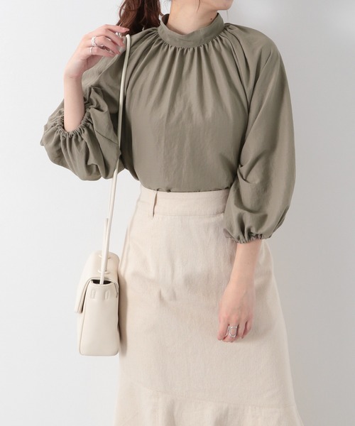 Heather（ヘザー）の「スタンドカラープルオーバー（5分袖）　952097（シャツ/ブラウス・レディース・ベージュ/ブラック/ホワイト・FREE）」の16枚目の写真