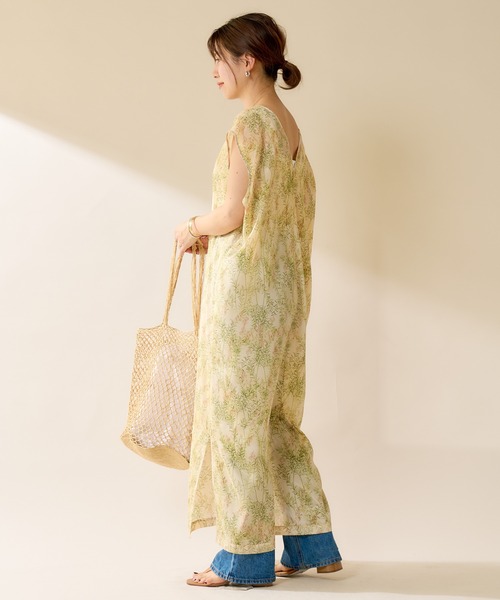 SHENERY（シーナリー）の「ボタニカルプリントドレス（ワンピース・レディース・ピンク/ベージュ・FREE）」の8枚目の写真