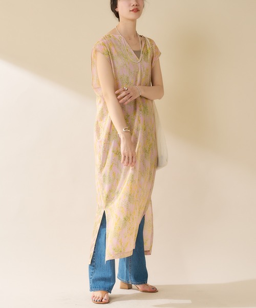 SHENERY（シーナリー）の「ボタニカルプリントドレス（ワンピース・レディース・ピンク/ベージュ・FREE）」の14枚目の写真