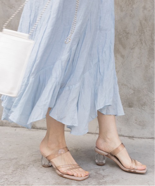 RANDA（ランダ）の「変形クリアヒールミュールサンダル（サンダル・レディース・ベージュ/グリーン/クリア・LL/S/M/L）」の2枚目の写真