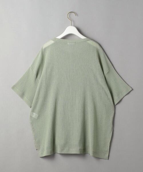 BEAUTY&YOUTH UNITED ARROWS（ビューティーアンドユースユナイテッドアローズ）の「BY シアークレープショートスリーブカットソー ◆（Tシャツ/カットソー・レディース・ブラック/オフホワイト/ライム・FREE）」の5枚目の写真