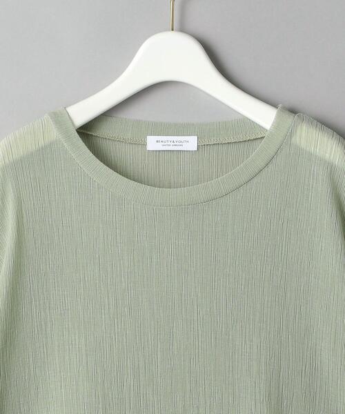 BEAUTY&YOUTH UNITED ARROWS（ビューティーアンドユースユナイテッドアローズ）の「BY シアークレープショートスリーブカットソー ◆（Tシャツ/カットソー・レディース・ブラック/オフホワイト/ライム・FREE）」の6枚目の写真