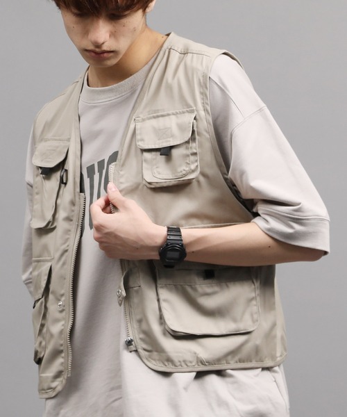 air tokyo sellection(エアートウキョウセレクション)の「T/Cフィッシングベスト(ベスト・メンズ・カーキ/チャコール・LARGE/X-LARGE)」の7枚目の写真