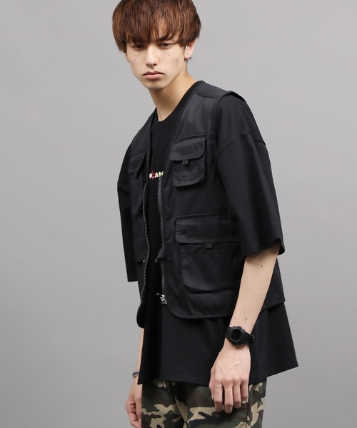 air tokyo sellection(エアートウキョウセレクション)の「T/Cフィッシングベスト(ベスト・メンズ・カーキ/チャコール・LARGE/X-LARGE)」の4枚目の写真