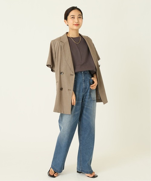 journal standard L'essage（ジャーナルスタンダードレサージュ）の「60/2 フレンチ Tシャツ◆（Tシャツ/カットソー・レディース・ホワイト/ブラック/ブラウン・FREE）」の14枚目の写真