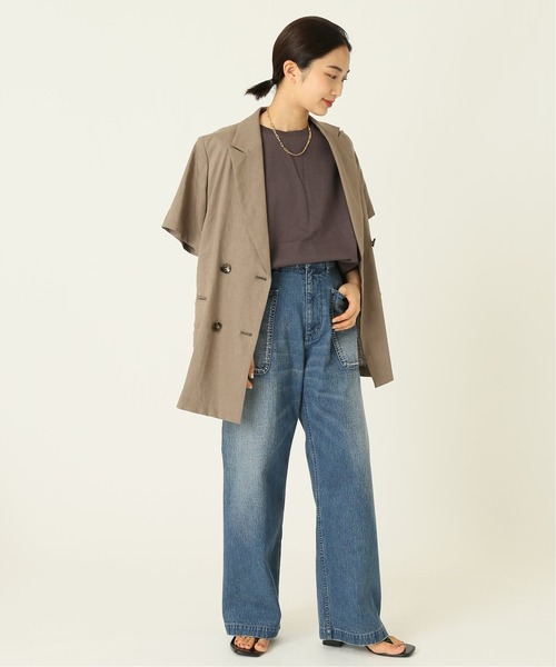 journal standard L'essage（ジャーナルスタンダードレサージュ）の「60/2 フレンチ Tシャツ◆（Tシャツ/カットソー・レディース・ホワイト/ブラック/ブラウン・FREE）」の4枚目の写真