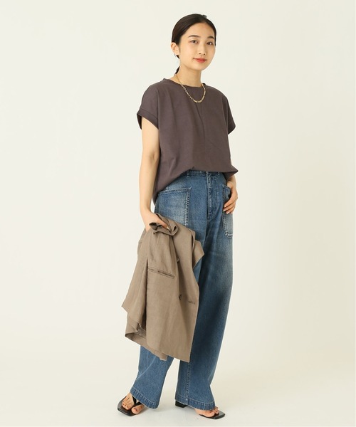 journal standard L'essage（ジャーナルスタンダードレサージュ）の「60/2 フレンチ Tシャツ◆（Tシャツ/カットソー・レディース・ホワイト/ブラック/ブラウン・FREE）」の22枚目の写真