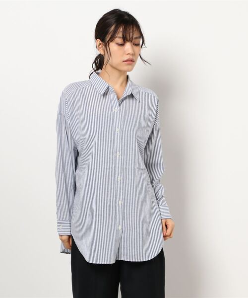 Lugnoncure(ルノンキュール)の「レギュラーカラーシャツ(シャツ/ブラウス・レディース・オフホワイト/モカ/ブルー・フリ-)」の7枚目の写真