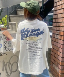 WEGO/ヘビーウエイト ボロプリントビッグシルエットTシャツ