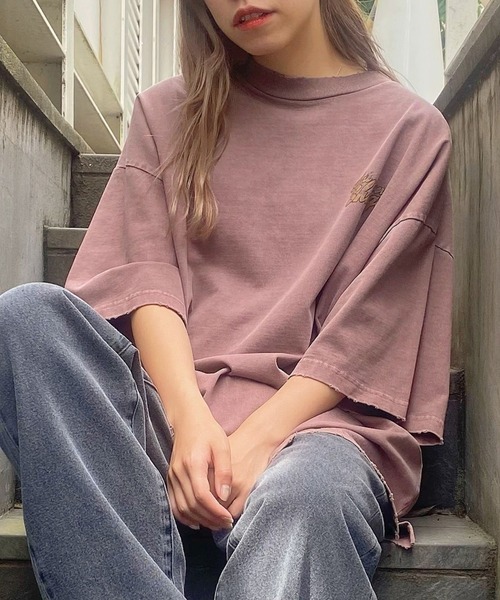 WEGO(ウィゴー)の「WEGO/ヘビーウエイト ボロプリントビッグシルエットTシャツ(Tシャツ/カットソー・メンズ・ブラウン/ホワイト・MEDIUM/LARGE)」の13枚目の写真