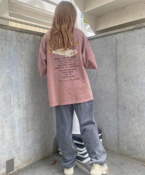 WEGO(ウィゴー)の「WEGO/ヘビーウエイト ボロプリントビッグシルエットTシャツ(Tシャツ/カットソー・メンズ・ブラウン/ホワイト・MEDIUM/LARGE)」の11枚目の写真
