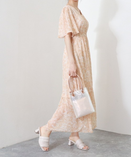 archives（アルシーヴ）の「花柄ティアードワンピース（ワンピース・レディース・オレンジ/グリーン/シルバーグレー・MEDIUM）」の3枚目の写真