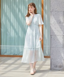 花柄ティアードワンピース