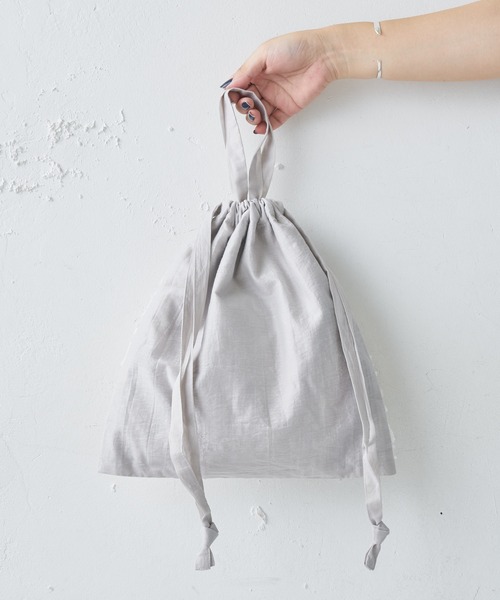 BEARDSLEY（ビアズリー）の「ジャガード巾着（トートバッグ・レディース・グレー/モカ・FREE）」の4枚目の写真