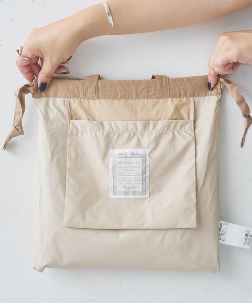 BEARDSLEY（ビアズリー）の「ジャガード巾着（トートバッグ・レディース・グレー/モカ・FREE）」の10枚目の写真