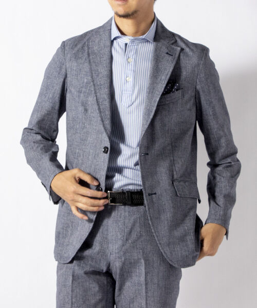 NOLLEY'S goodman(ノーリーズグッドマン)の「COOL DOTS セットアップ テーラードジャケット (※着やすさ動きやすさを追求した快適素材)(テーラードジャケット・メンズ・ライトブルー/インディゴブルー/グレー・SMALL/MEDIUM/X-LARGE/LARGE)」の22枚目の写真