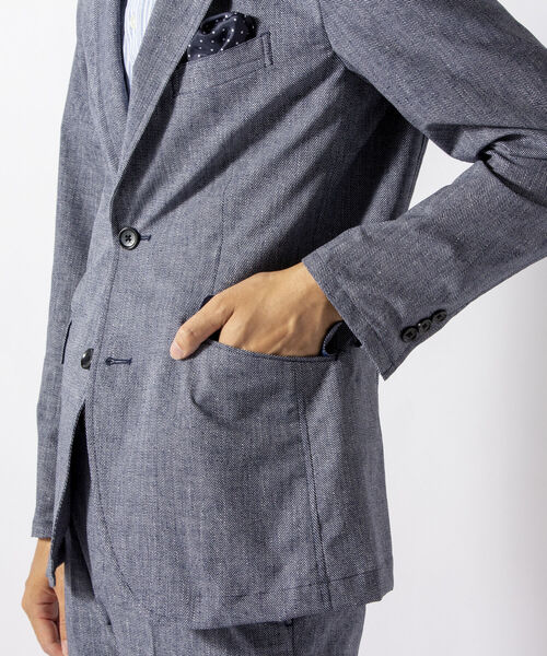 NOLLEY'S goodman(ノーリーズグッドマン)の「COOL DOTS セットアップ テーラードジャケット (※着やすさ動きやすさを追求した快適素材)(テーラードジャケット・メンズ・ライトブルー/インディゴブルー/グレー・SMALL/MEDIUM/X-LARGE/LARGE)」の4枚目の写真