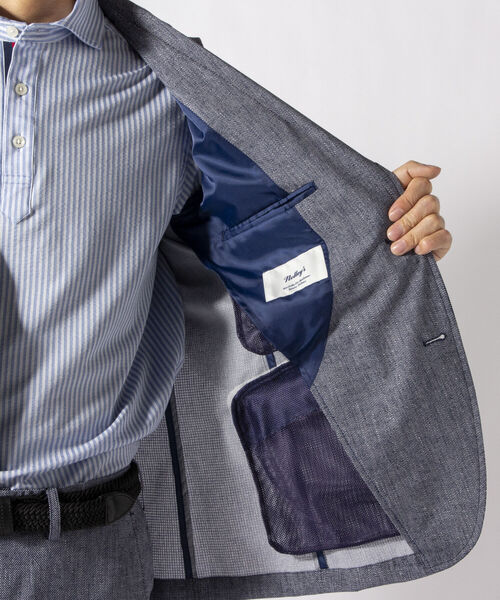 NOLLEY'S goodman(ノーリーズグッドマン)の「COOL DOTS セットアップ テーラードジャケット (※着やすさ動きやすさを追求した快適素材)(テーラードジャケット・メンズ・ライトブルー/インディゴブルー/グレー・SMALL/MEDIUM/X-LARGE/LARGE)」の6枚目の写真