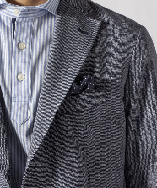 NOLLEY'S goodman(ノーリーズグッドマン)の「COOL DOTS セットアップ テーラードジャケット (※着やすさ動きやすさを追求した快適素材)(テーラードジャケット・メンズ・ライトブルー/インディゴブルー/グレー・SMALL/MEDIUM/X-LARGE/LARGE)」の8枚目の写真