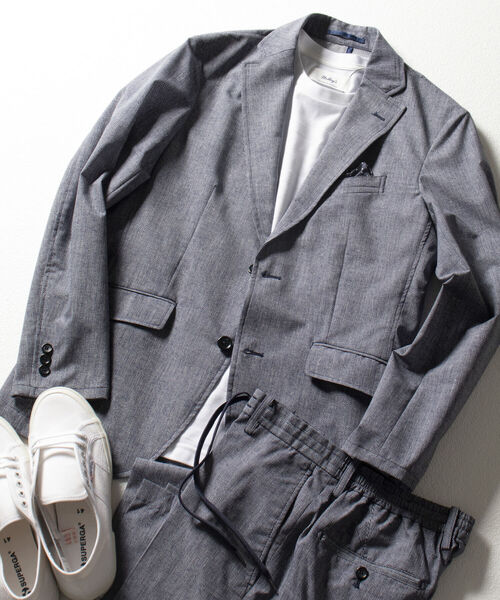 NOLLEY'S goodman(ノーリーズグッドマン)の「COOL DOTS セットアップ テーラードジャケット (※着やすさ動きやすさを追求した快適素材)(テーラードジャケット・メンズ・ライトブルー/インディゴブルー/グレー・SMALL/MEDIUM/X-LARGE/LARGE)」の9枚目の写真