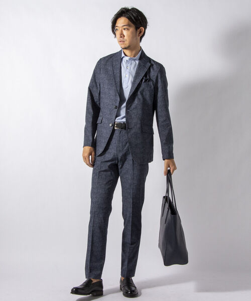 NOLLEY'S goodman(ノーリーズグッドマン)の「COOL DOTS セットアップ テーラードジャケット (※着やすさ動きやすさを追求した快適素材)(テーラードジャケット・メンズ・ライトブルー/インディゴブルー/グレー・SMALL/MEDIUM/X-LARGE/LARGE)」の10枚目の写真