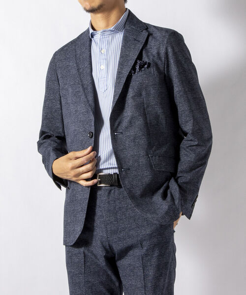 NOLLEY'S goodman(ノーリーズグッドマン)の「COOL DOTS セットアップ テーラードジャケット (※着やすさ動きやすさを追求した快適素材)(テーラードジャケット・メンズ・ライトブルー/インディゴブルー/グレー・SMALL/MEDIUM/X-LARGE/LARGE)」の11枚目の写真