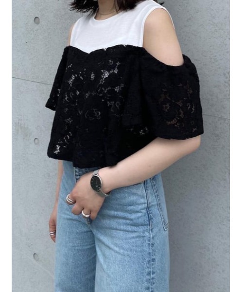 LACE LAYERED RUFFLE TOPS/レースレイヤードラッフルトップス