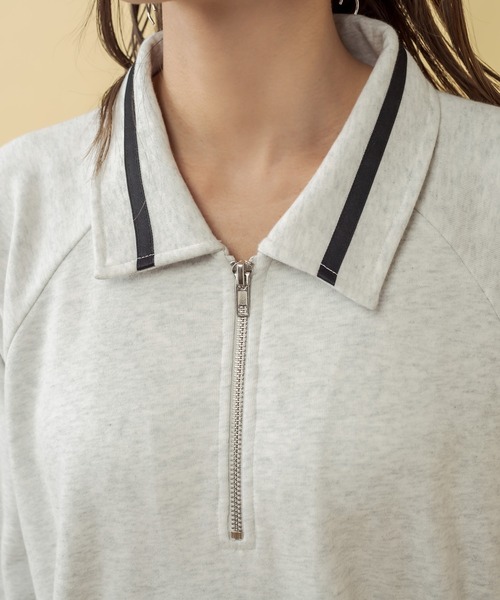 RASVOA（ラスボア）の「１９９４ハーフＺＩＰトレーナー（スウェット・レディース・グレー/ブラック・FREE）」の8枚目の写真